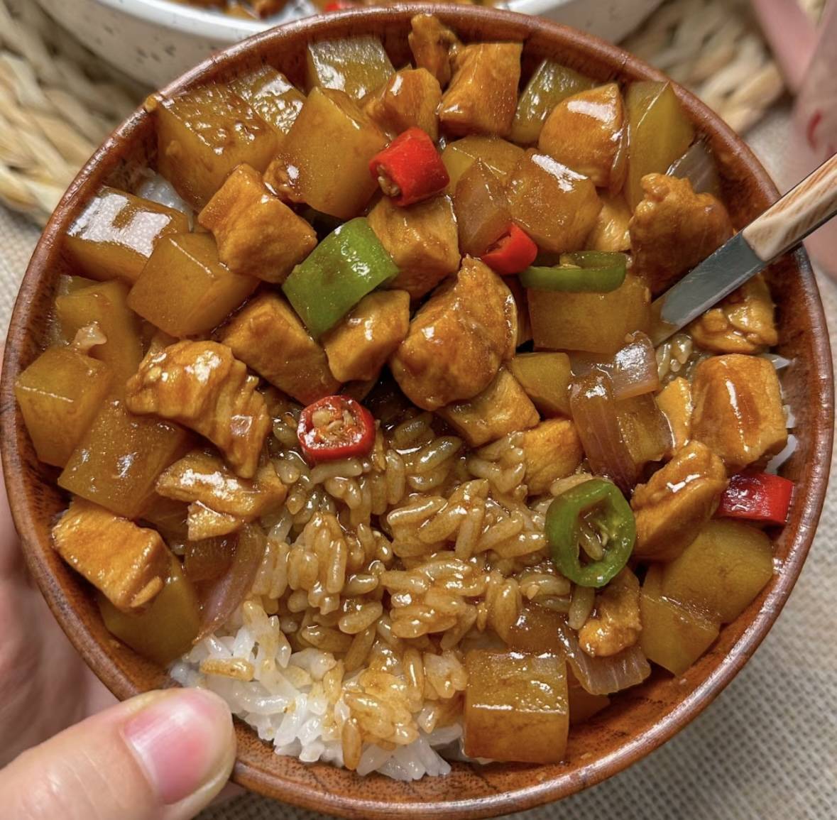 土豆鸡丁盖饭