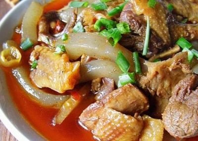 鸭肉焖魔芋