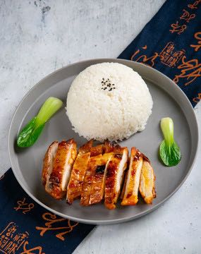 奥尔良鸡排条十青菜十饭