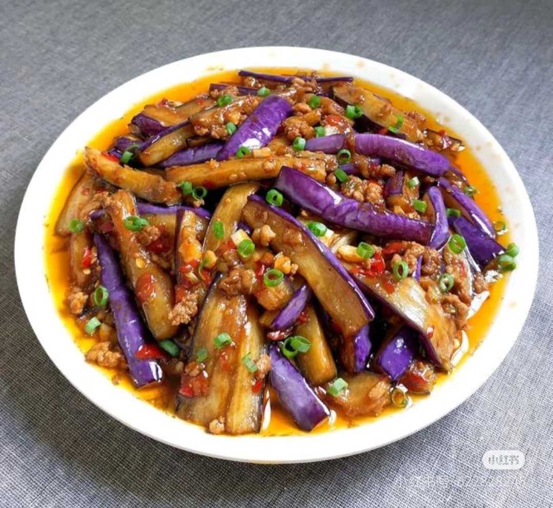长豆角炒茄子饭