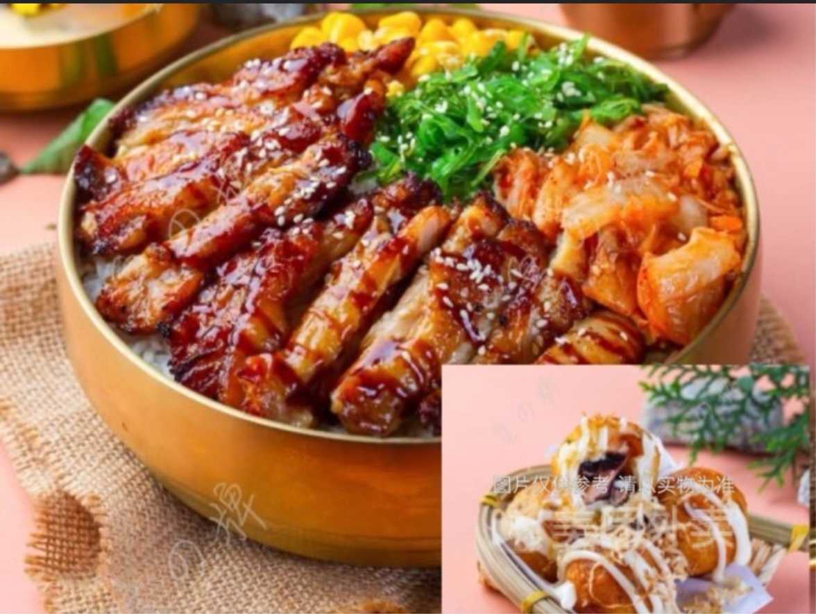 【福兔生旺】日式照烧鸡丼饭+章鱼小丸子