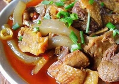 鸭肉焖魔芋