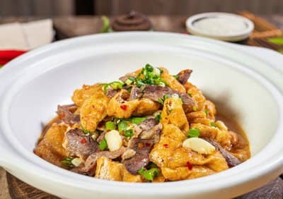 鸭肉焖油豆腐